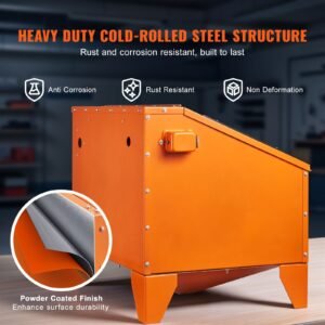 40 gallon sandblasting cabinet, 40 120psi portable benchtop sand blasting cabinet, heavy duty steel sand blaster with blasting gun & 4 ceramic nozzles for paint, stain, rust removal