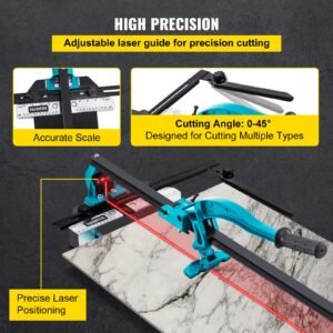 40 inch tile cutter single rail double brackets manual tile cutter 3/5 in cap with precise laser manual tile cutter tools for precision cutting (40 inch)