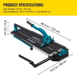 40 inch tile cutter single rail double brackets manual tile cutter 3/5 in cap with precise laser manual tile cutter tools for precision cutting (40 inch)