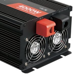 4000w power inverter, 12v dc to 120v ac modified sine wave inverter, solar car charger converter with lcd display, remote control, 2 usb ports, 4 ac outlets, type c port, for rv, truck outdoor