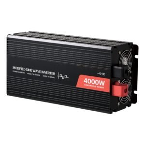 4000w power inverter, 12v dc to 120v ac modified sine wave inverter, solar car charger converter with lcd display, remote control, 2 usb ports, 4 ac outlets, type c port, for rv, truck outdoor