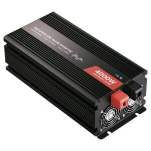 4000w power inverter, 12v dc to 120v ac modified sine wave inverter, solar car charger converter with lcd display, remote control, 2 usb ports, 4 ac outlets, type c port, for rv, truck outdoor