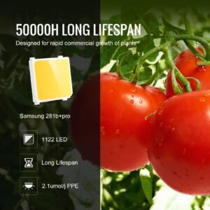 400w led grow light, high yield samsung 281b diodes growing lamp for indoor plants seedling veg and bloom greenhouse growing, full spectrum dimmable, daisy chain driver for 4x4/5x5 ft grow tent