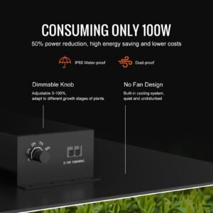 400w led grow light, high yield samsung 281b diodes growing lamp for indoor plants seedling veg and bloom greenhouse growing, full spectrum dimmable, daisy chain driver for 4x4/5x5 ft grow tent