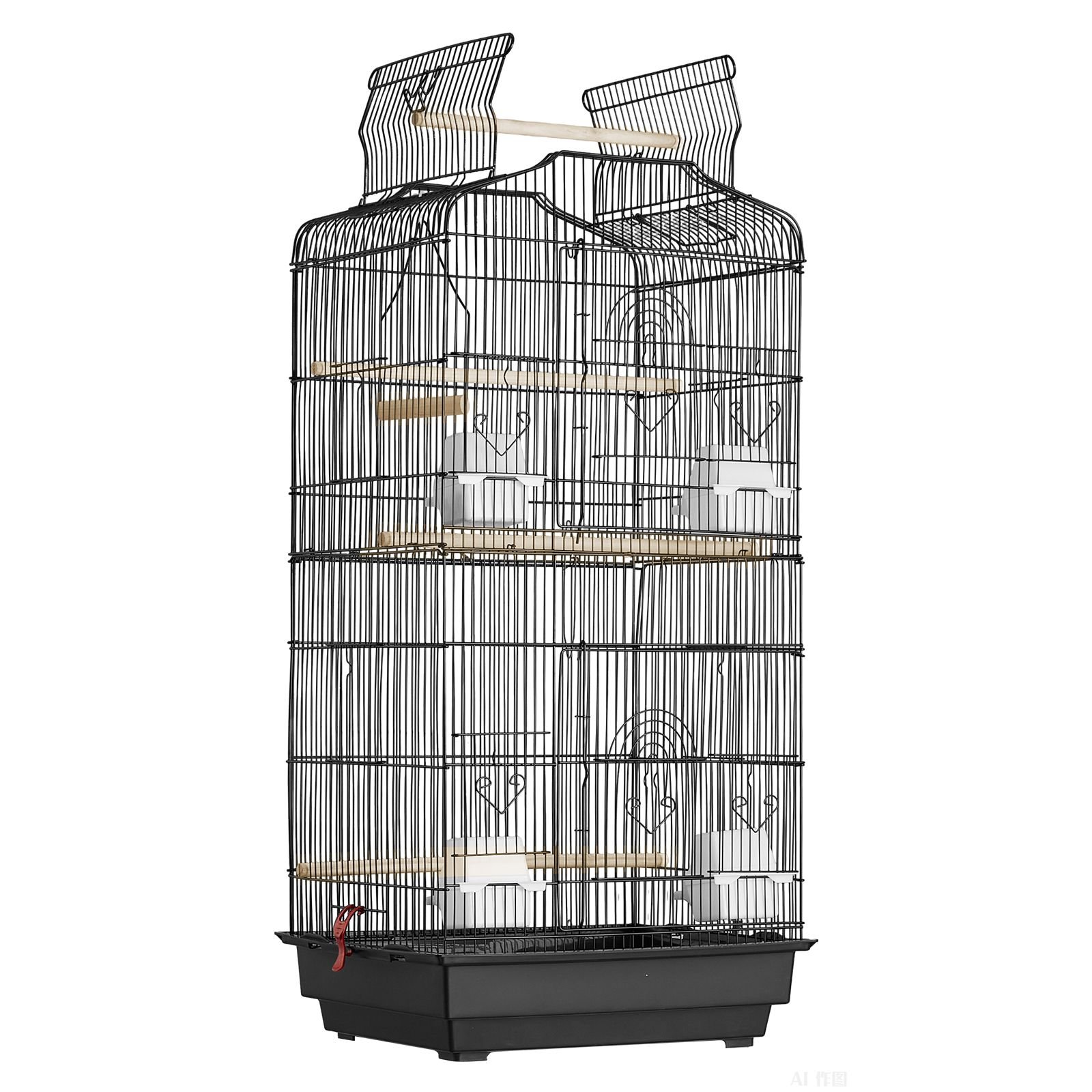 41 inch open top large parrot bird cage, hanging bird cage for parakeets finches canaries lovebirds cockatiels budgies small quaker conures travel pet flight birdcage with swing and perch