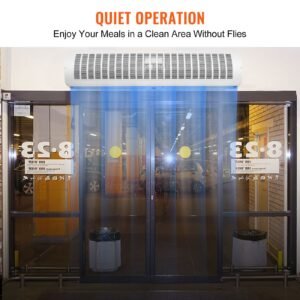 42" commercial indoor air curtain super power 2 speeds 1350cfm, wall mounted air curtains for doors, indoor over door fan with heavy duty limit switch, easy install 110v unheated