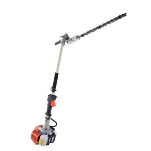 43cc 6 in 1 multi functional trimming tools, gas hedge trimmer, weed eater, string trimmer, brush cutter, edger, pole saw chainsaw pruner with extension pole