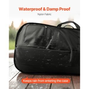 4/4 full size cello case, nylon waterproof, lightweight portable travel carrying bag, with reinforced handle, dual shoulder straps, anti scratch, professional cello shape, for cello, black