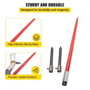 49" hay bale spear 3000 lbs capacity with nut and sleeve