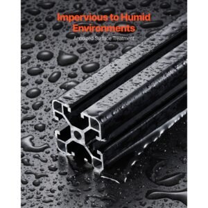 4pcs 23.6 in (600 mm) t slot 4040 aluminum extrusion profile, european standard anodized linear rail, high strength extruded aluminum rail for 3d printer, cnc machine diy, laser engraving, black