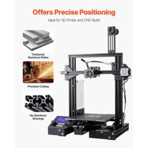 4pcs 23.6 in (600 mm) t slot 4040 aluminum extrusion profile, european standard anodized linear rail, high strength extruded aluminum rail for 3d printer, cnc machine diy, laser engraving, black