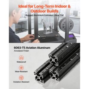 4pcs 4040 aluminum extrusion profile, 15.75 inch 400 mm, t slot european standard anodized linear rail, high strength extruded aluminum rail, for 3d printer parts and cnc diy workbench, black