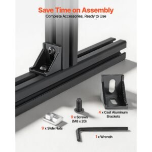 4pcs 4040 aluminum extrusion profile, 15.75 inch 400 mm, t slot european standard anodized linear rail, high strength extruded aluminum rail, for 3d printer parts and cnc diy workbench, black
