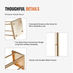 4pcs gold metal column wedding flower stand, 31.5inch high with metal laminate, vase geometric centerpiece stands, cylindrical floral display rack for events reception, party road leads