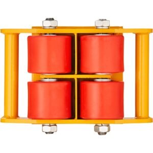 4pcs machinery skate dolly, 17637 lbs/8t industrial machinery mover, heavy duty carbon steel machinery moving skate with 4 pu wheels and 360° rotation non slip cap for warehouse, workshop, facto