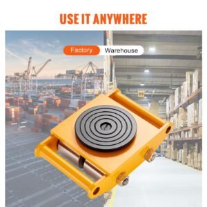 4pcs machinery skate dolly, 26455lbs/12t industrial machinery mover, heavy duty carbon steel machinery moving skate & 4 carbon steel wheels and 360° rotation non slip cap for warehouse, factory