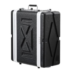 4U Rack Case, Standard 14 in Depth, Server Rack Cabinet with ABS Construction Handle Heavy-Duty Twist Butterfly Latches, Detachable Front & Back Panels, for Amps, Mixers, Microphone Receivers