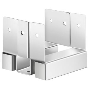 4x4 Post Base 10 Pcs, Inner Size 3.53x3.56inch/89.6x90.5mm Concrete Post Anchor, Heavy-Duty Zinc-Plated Carbon Steel Posts Brackets with 1 Inch Standoff Elevation, for Concrete Pergolas Patios