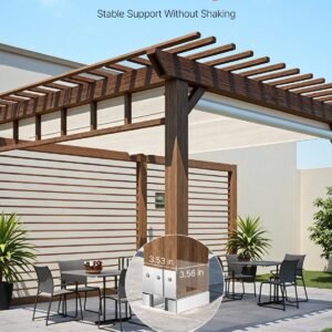 4x4 post base 10 pcs, inner size 3.53x3.56inch/89.6x90.5mm concrete post anchor, heavy duty zinc plated carbon steel posts brackets with 1 inch standoff elevation, for concrete pergolas patios
