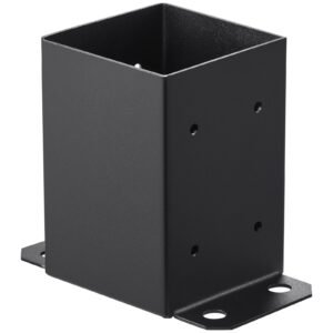 4x4 post base 2 pcs, inner size 3.6"x3.6" post base brackets, heavy duty powder coated post anchor matte black wood post brackets for pavilion deck railing support deck base plate