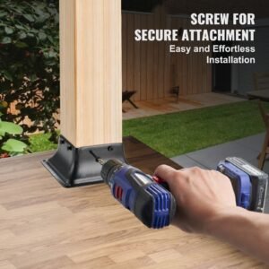 4x4 post base 20pcs, internal 3.6"x3.6" heavy duty powder coated steel post bracket fit for standard wood post anchor, decking post base for deck porch handrail railing support
