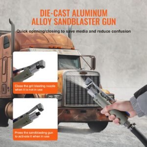 5 Gallon Sand Blaster, 60-110 PSI High Pressure Sandblaster, Portable Abrasive Blasting Tank, Air Sand Blasting Kit with 4 Ceramic Nozzles and Oil-Water Separator for Paint, Stain, Rust Removal