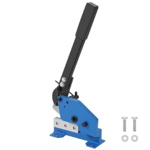 5" manual hand plate shear for metal sheet processing, hs 5 benchtop cutter with q235 material, for crafts thick steel crafting, heavy duty roll press machine for builders, diy enthusiasts