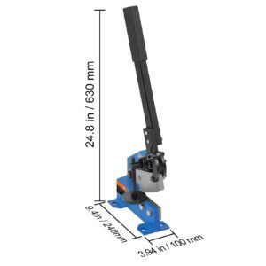 5" manual hand plate shear for metal sheet processing, hs 5 benchtop cutter with q235 material, for crafts thick steel crafting, heavy duty roll press machine for builders, diy enthusiasts