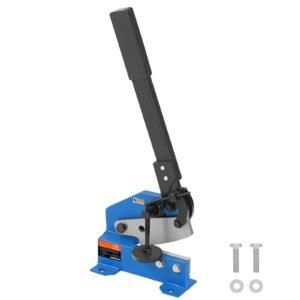 5" manual hand plate shear for metal sheet processing, hs 5 benchtop cutter with q235 material, for crafts thick steel crafting, heavy duty roll press machine for builders, diy enthusiasts