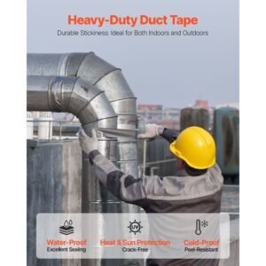 5 pack duct tape, 2 in x 30 yards, no residue strong adhesive waterproof temperature resistant heavy duty duct tape, tear by hand, for indoor outdoor repair, industrial, all weather, sliver
