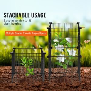 5 pack plant protector from animals, 15.35'' x 15.35'' chicken wire plant protector, plant cages for outdoor plants, flowers & vegetables, keeps bunny chicken squirrels out, 20pcs metal mesh