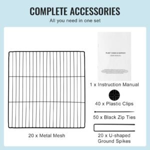 5 pack plant protector from animals, 15.35'' x 15.35'' chicken wire plant protector, plant cages for outdoor plants, flowers & vegetables, keeps bunny chicken squirrels out, 20pcs metal mesh