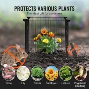 5 pack plant protector from animals, 15.35'' x 15.35'' chicken wire plant protector, plant cages for outdoor plants, flowers & vegetables, keeps bunny chicken squirrels out, 20pcs metal mesh