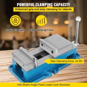 5" super lock vise for nc/cnc machines bench clamp vise high precision, vise clamp vice cnc vise lockdown vise drilling 125mm width cnc 24kn