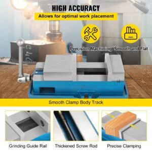 5" super lock vise for nc/cnc machines bench clamp vise high precision, vise clamp vice cnc vise lockdown vise drilling 125mm width cnc 24kn