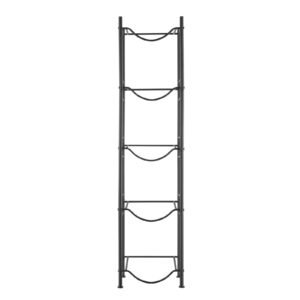 5 tiers water jug holder, 5 gallon water bottle holder, single row water bottle rack for 5 bottles, heavy duty water jug rack for kitchen, office, living room, black