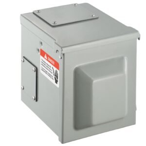 50 amp rv power outlet box, 125/250 volt, enclosed lockable outdoor rv receptacle box, nema 14 50r weatherproof electrical panel, for rv camper trailer motorhome