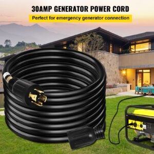 50 ft 30 amp generator extension cord sjtw 10 awg 4 prong, nema l14 30p 125/250v heavy duty generator power cord with twist lock connector