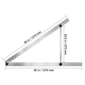 50 inch solar panel mounting brackets, 0 to 90° adjustable tilt mount brackets support 100 550w solar panels, lightweight aluminum brackets with folding tilt legs for rv, roof, boat, off grid