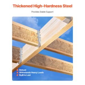 50 pcs joist hanger, inner dimensions 1.57 x 1.50 x 7.83 inch / 40 x 38 x 199 mm, rafter hurricane ties joist hangers with rustproof coating, tie brackets for floor deck and ceiling trusses