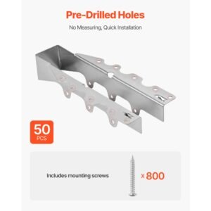 50 pcs joist hanger, inner dimensions 1.57 x 1.50 x 7.83 inch / 40 x 38 x 199 mm, rafter hurricane ties joist hangers with rustproof coating, tie brackets for floor deck and ceiling trusses