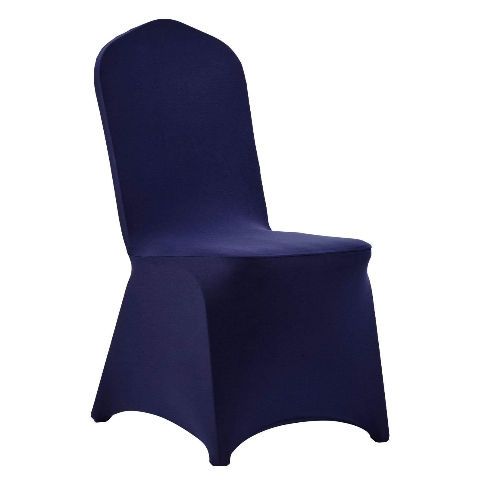 50 pcs navy blue chair covers, polyester spandex chair cover, stretch slipcovers for wedding party dining banquet flat front chair covers, fits chair measures up to 20.08 x 17.72 x 37.4 inch