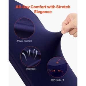 50 pcs navy blue chair covers, polyester spandex chair cover, stretch slipcovers for wedding party dining banquet flat front chair covers, fits chair measures up to 20.08 x 17.72 x 37.4 inch
