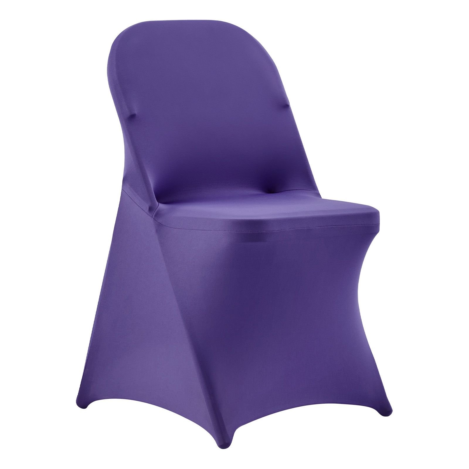 50 pcs purple chair covers, polyester spandex chair cover, stretch slipcovers for wedding party dining banquet flat front chair covers, fits chair measures up to 17.72 x 18.11 x 30.31 inch
