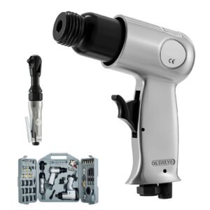 50 Pieces Pro Air Tool and Accessories Kit - 1/2" Air Impact Wrench, 3/8" Ratchet Wrench, 4500BPM Hammer, Blow Gun & Full Accessories for Auto Repairs, Home DIY Projects - with Storage Case