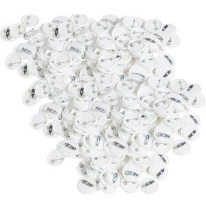 500 sets 1 inch 25mm pin back button parts, diy round button badge parts, set includes metal top, plastic/metal button, clear film, and blank paper for gifts presents, machine not included