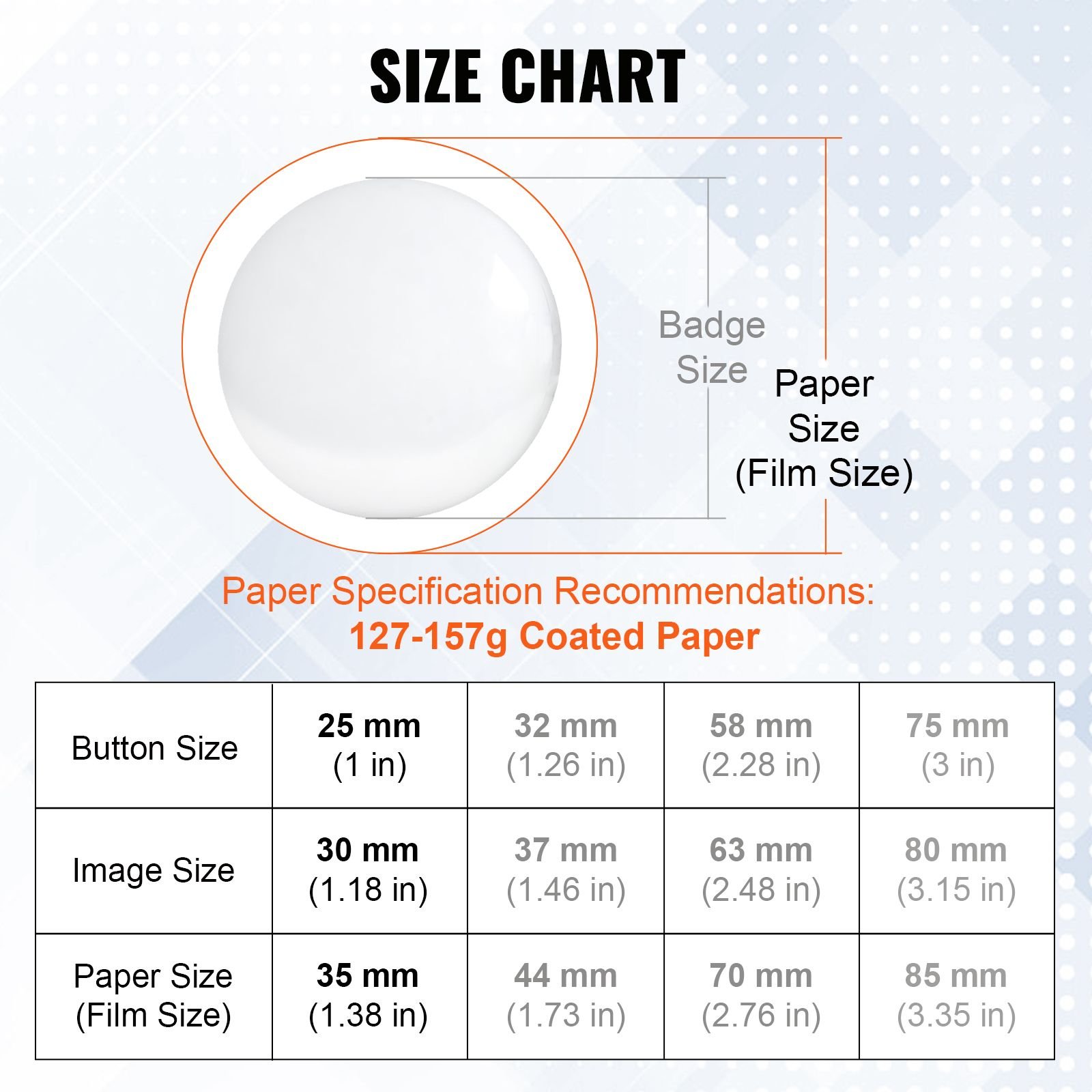 500 sets 1 inch 25mm pin back button parts, diy round button badge parts, set includes metal top, plastic/metal button, clear film, and blank paper for gifts presents, machine not included