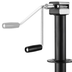 5000 lbs a frame trailer jack, 15 inch vertical travel, trailer lift jack with adjustable 7 level drop leg & drill socket, cordless drill compatible, suitable for rv, utility, yacht trailers
