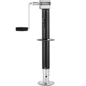 5000 lbs a frame trailer jack, 15 inch vertical travel, trailer lift jack with adjustable 7 level drop leg & drill socket, cordless drill compatible, suitable for rv, utility, yacht trailers