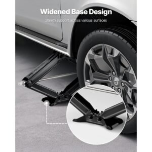 5000 lbs rv scissor jacks, 4 23.4 in rv stabilizer leveling scissor jacks, set of 4, heavy duty stabilizer jack with crank handle, socket and bubble levels, not easily bent or deformed